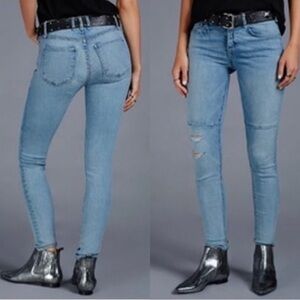 MCGUIRE ANTHROPOLOGIE Demi Seam Skinny Distressed 15e Moto Jeans size 28